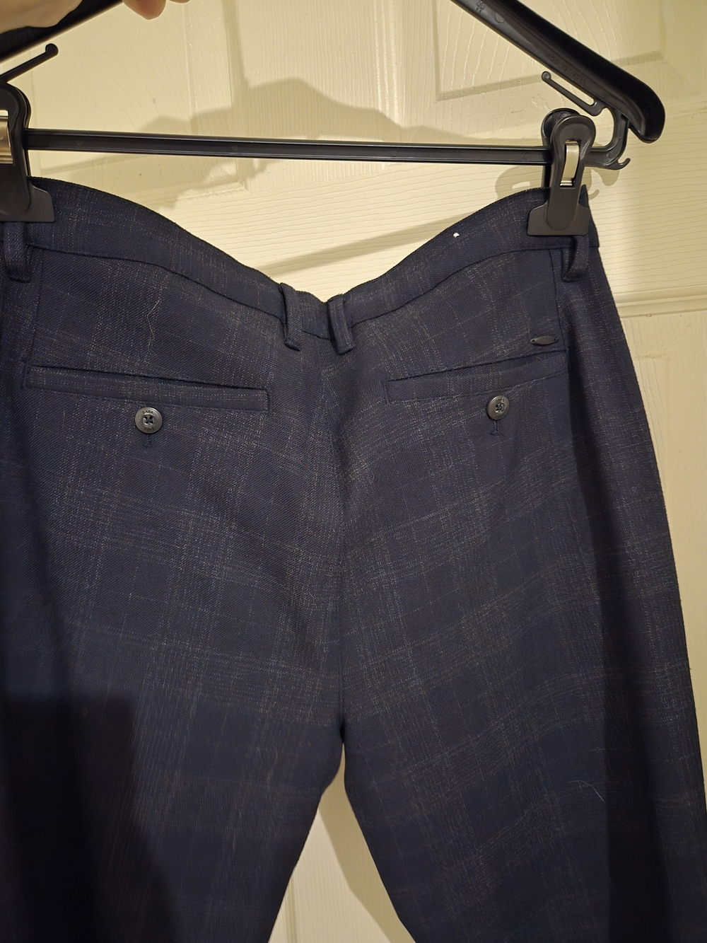 Zara Men's Navy Plaid Dress Pants